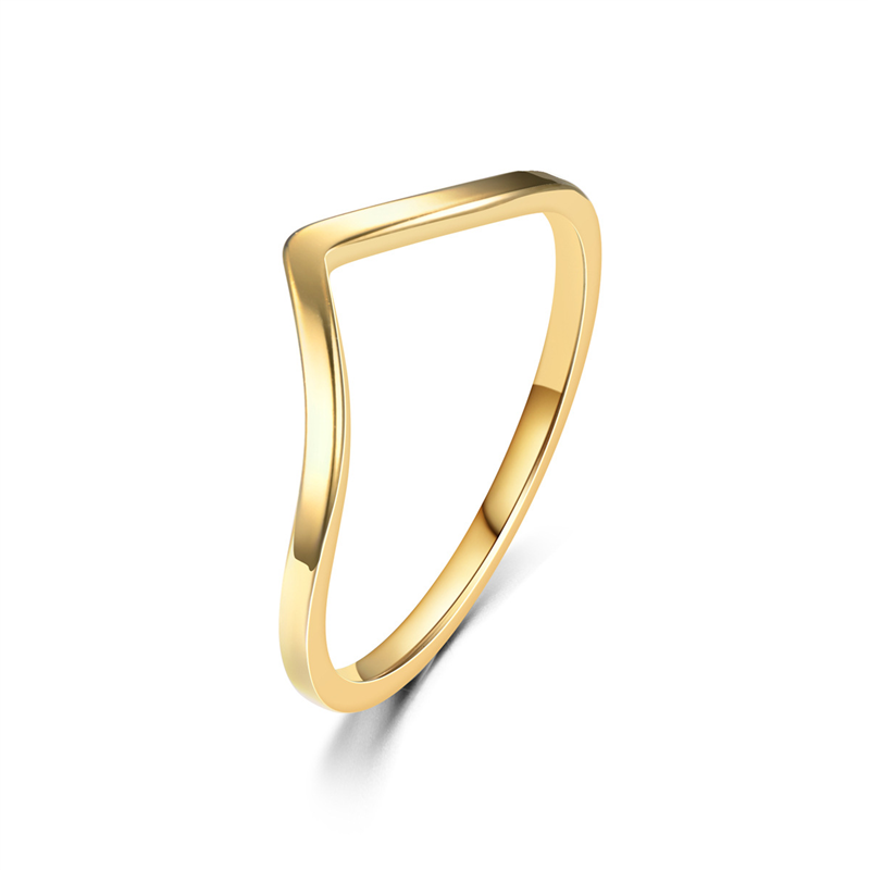 Minimalist Ring Stackable - Minimalist Irregular Chevron V Ring Thin