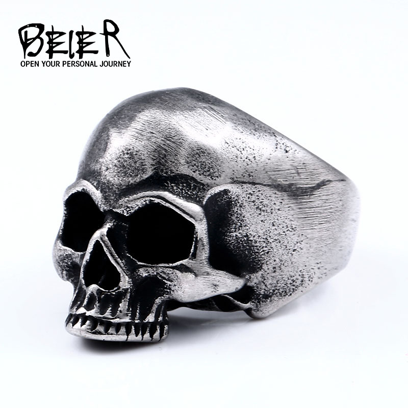 Gothic Skull Ring - Beier 316L Thép Không Gỉ Vintage