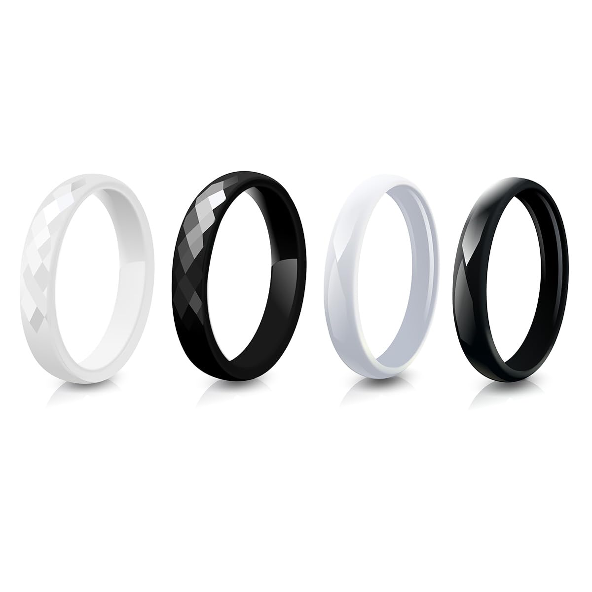 Minimalist Ring Stackable - 3mm Ceramic Wedding Band for Women,