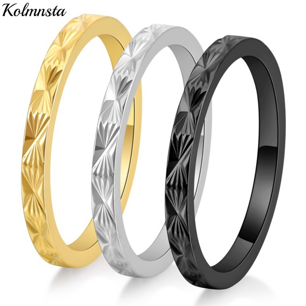 Minimalist Ring Stackable - Kolmnsta 2mm Titanium Steel Stackable Wedding