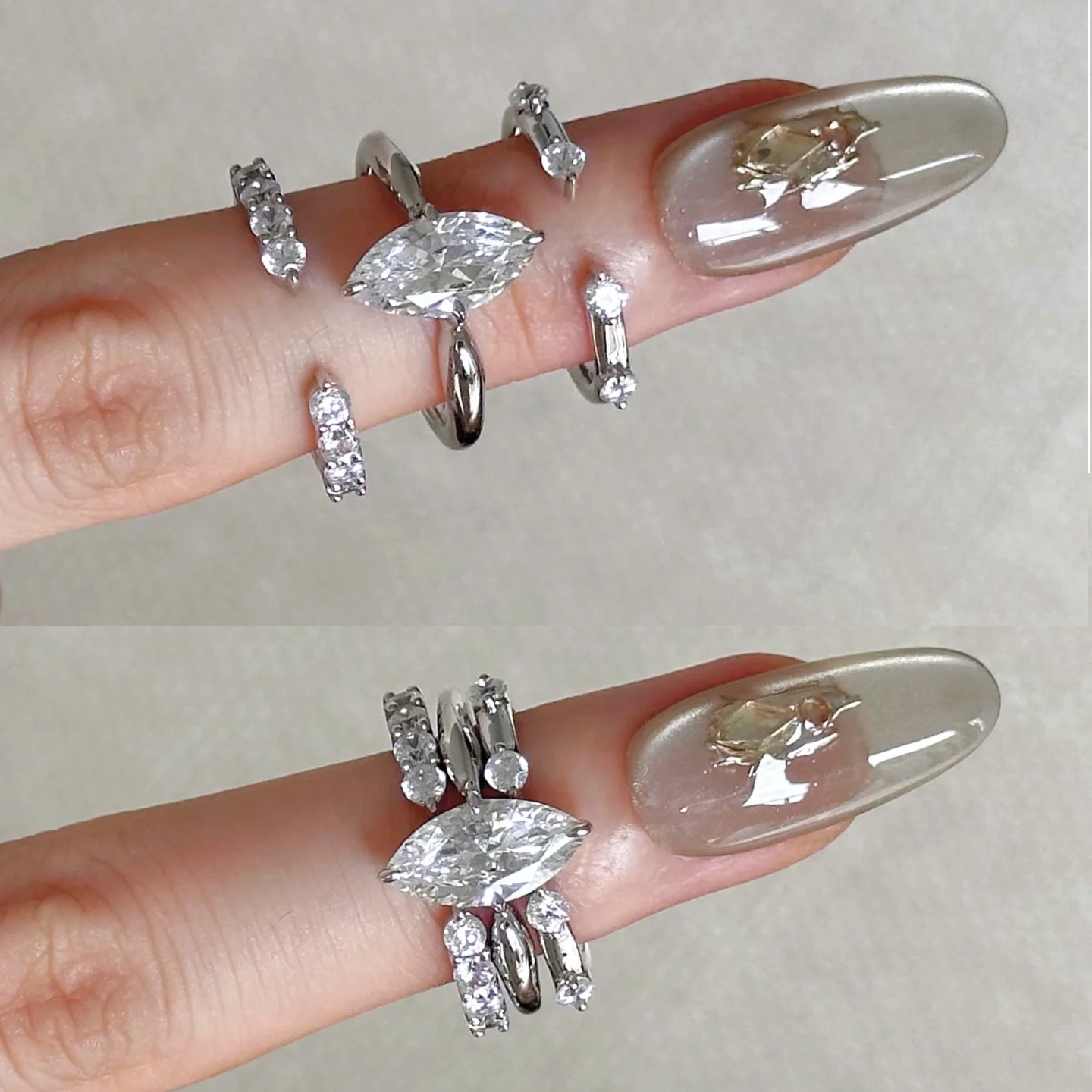 Minimalist Ring Stackable - Minimalist Style Three in One Stackable