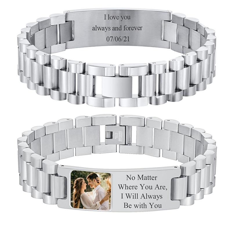 Custom Picture Text Bracelet W - đánh giá và giá Jewelry Watches Men