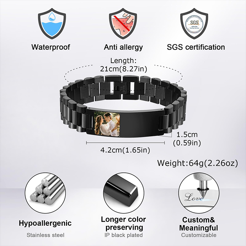 Custom Picture Text Bracelet W - đánh giá và giá Jewelry Watches Men