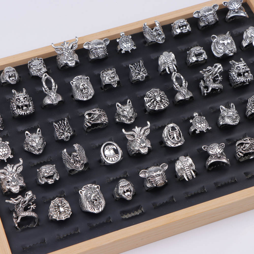 10/20/30/50Pcs/Lot Fashion Pun - đánh giá và giá Gothic Skull Ring