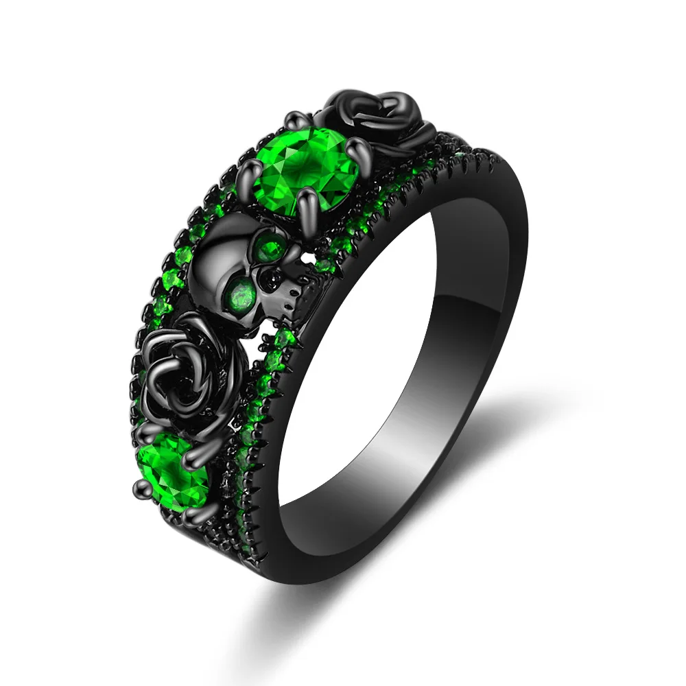 Retro punk skull flower electr - đánh giá và giá Gothic Skull Ring