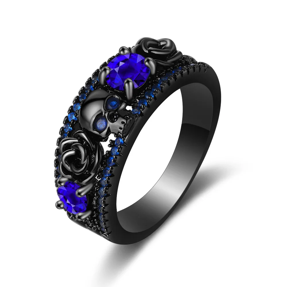 Retro punk skull flower electr - đánh giá và giá Gothic Skull Ring