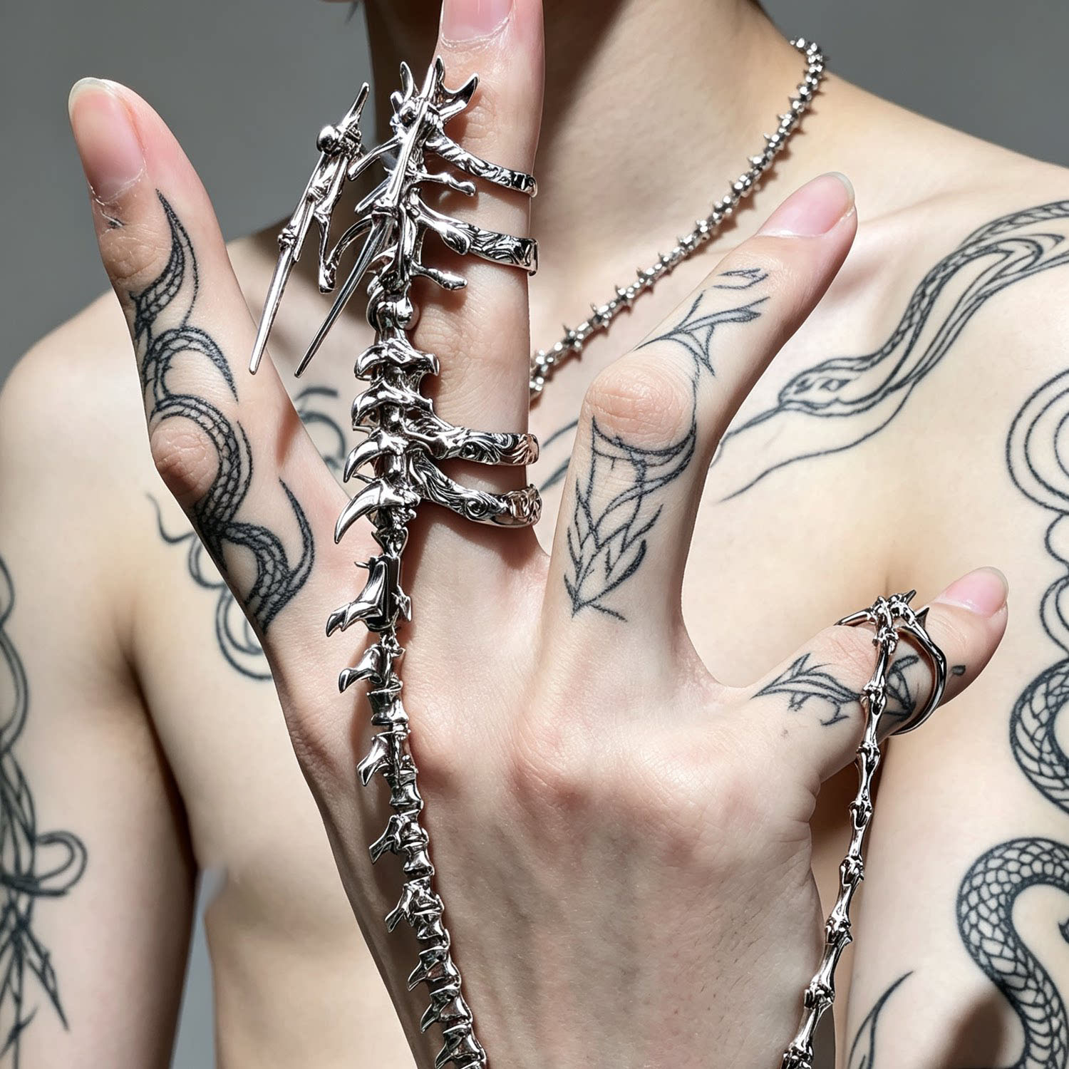 Punk Gothic Skull Bone Hand Ha - đánh giá và giá Gothic Skull Ring