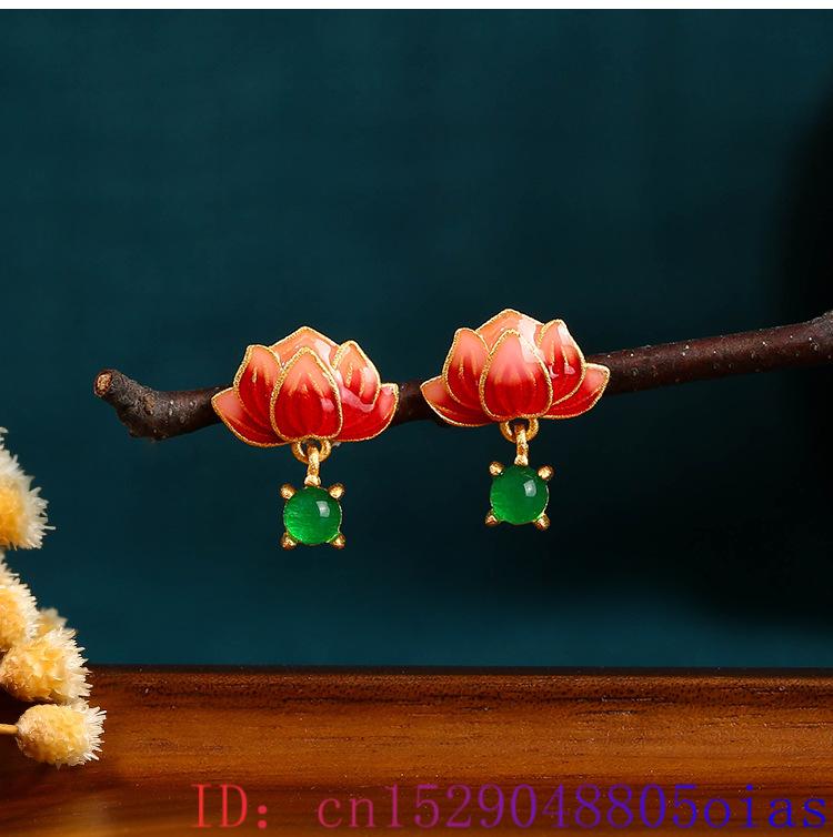 Green Real Jade Lotus Earrings - đánh giá và giá Luxury Gifts Jewelry & Watches Namfleg Mostar