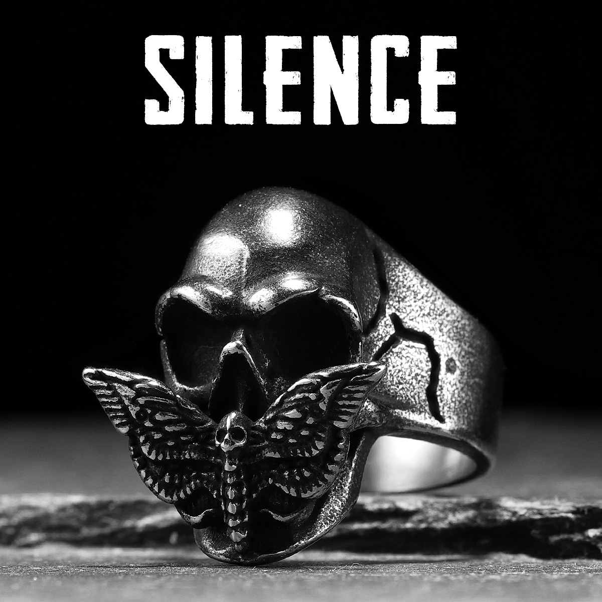 Silence Butterfly Skull Men Ri - đánh giá và giá Gothic Skull Ring