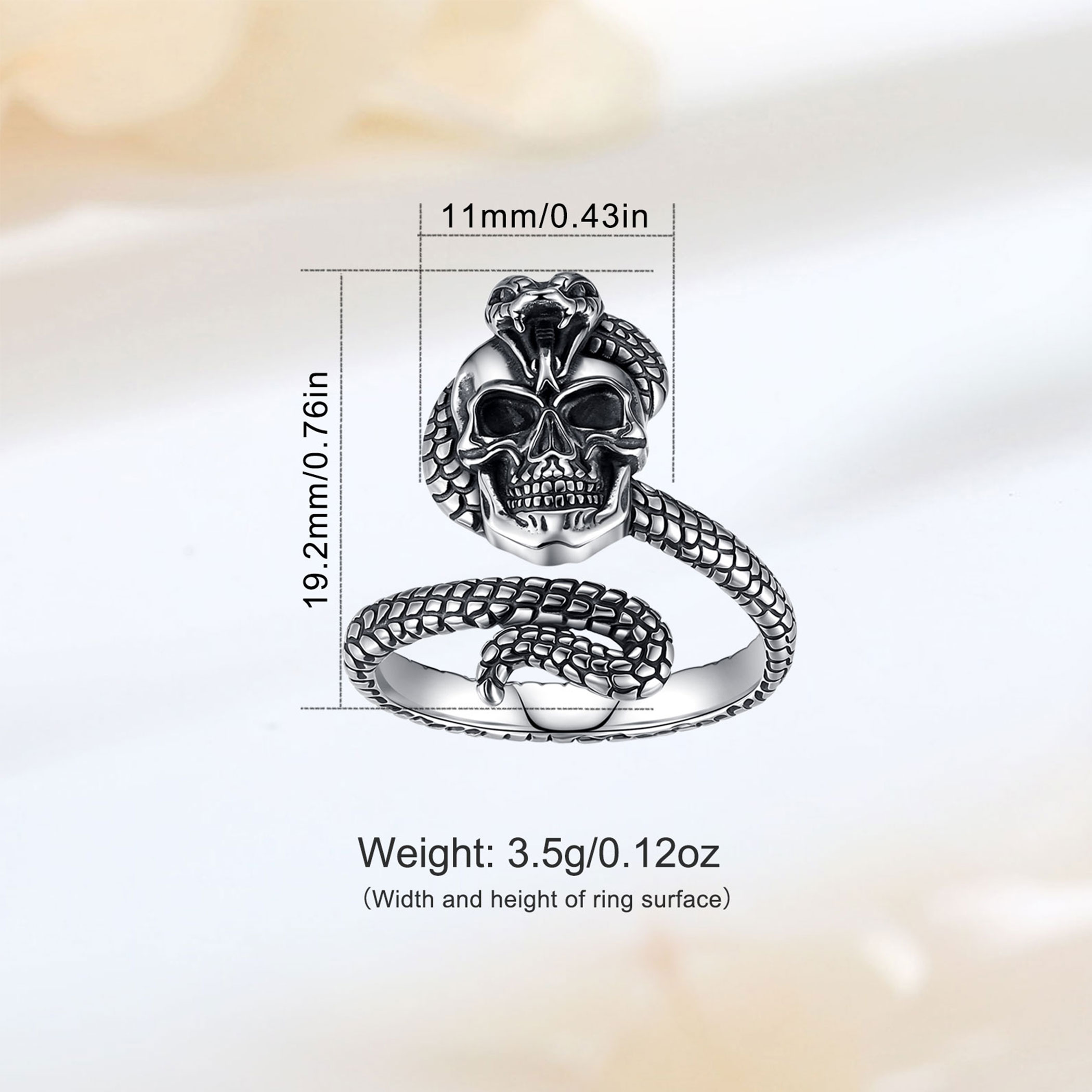 Eudora 925 Sterling Silver Sna - đánh giá và giá Gothic Skull Ring