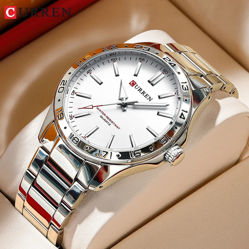 CURREN 8452 Silver White Gift  - đánh giá và giá Jewelry Watches Men