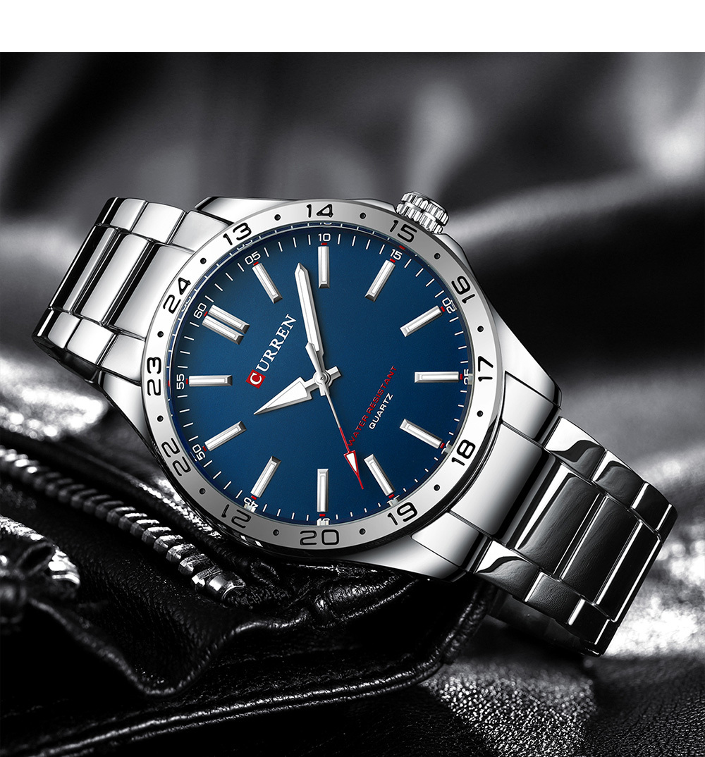 CURREN 8452 Silver White Gift  - đánh giá và giá Jewelry Watches Men