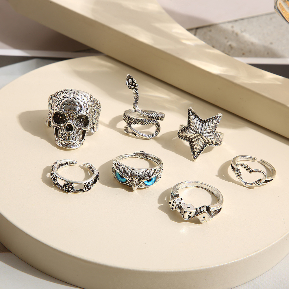 Hiphop Vintage Silver Color Sk - đánh giá và giá Gothic Skull Ring