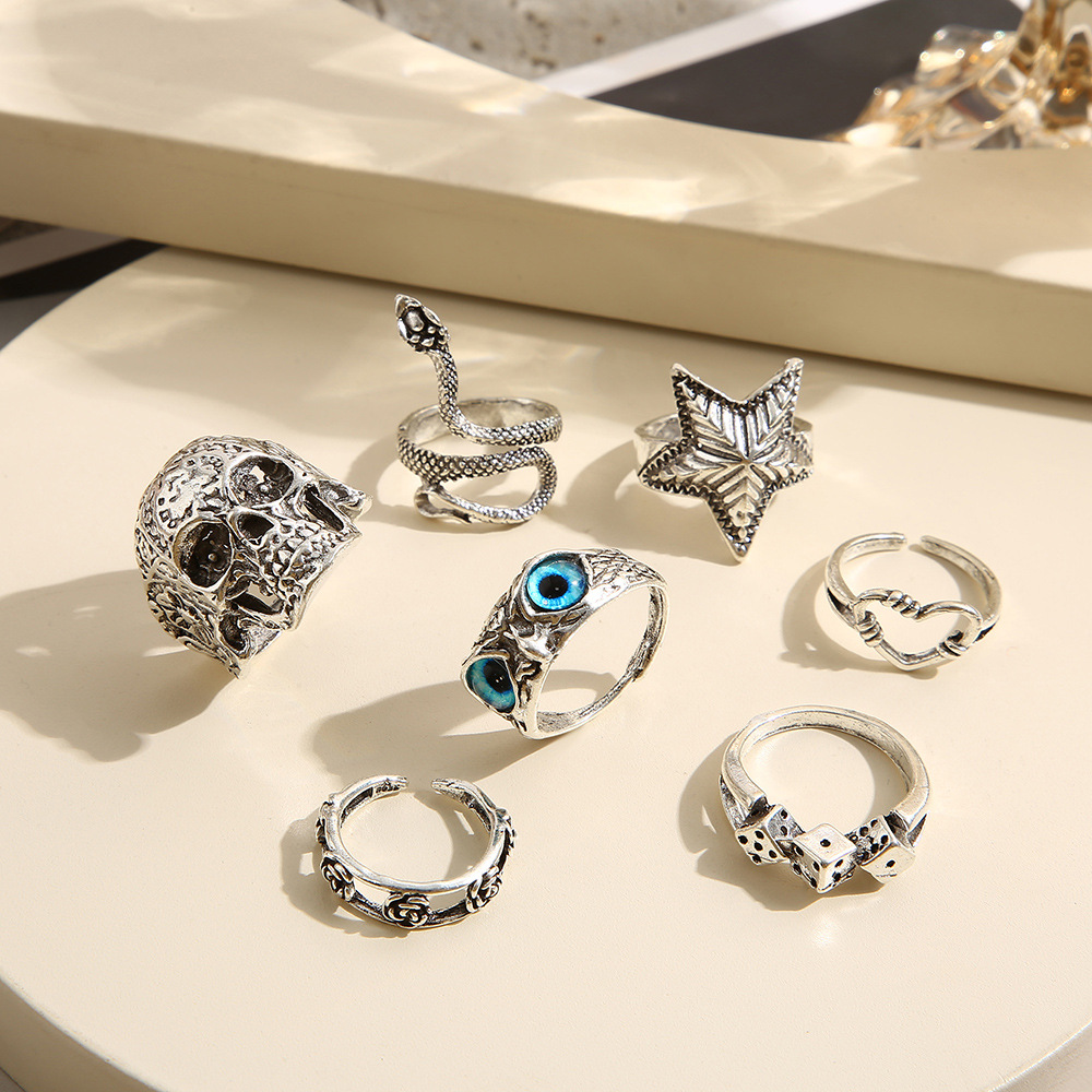 Hiphop Vintage Silver Color Sk - đánh giá và giá Gothic Skull Ring