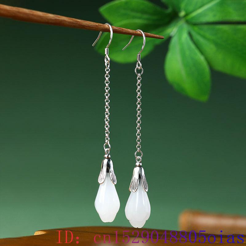 White Real Jade Flower Earring - đánh giá và giá Luxury Gifts Jewelry & Watches Namfleg Mostar