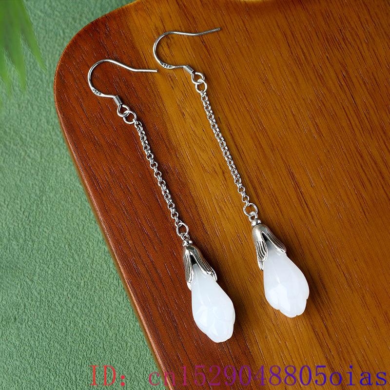 White Real Jade Flower Earring - đánh giá và giá Luxury Gifts Jewelry & Watches Namfleg Mostar