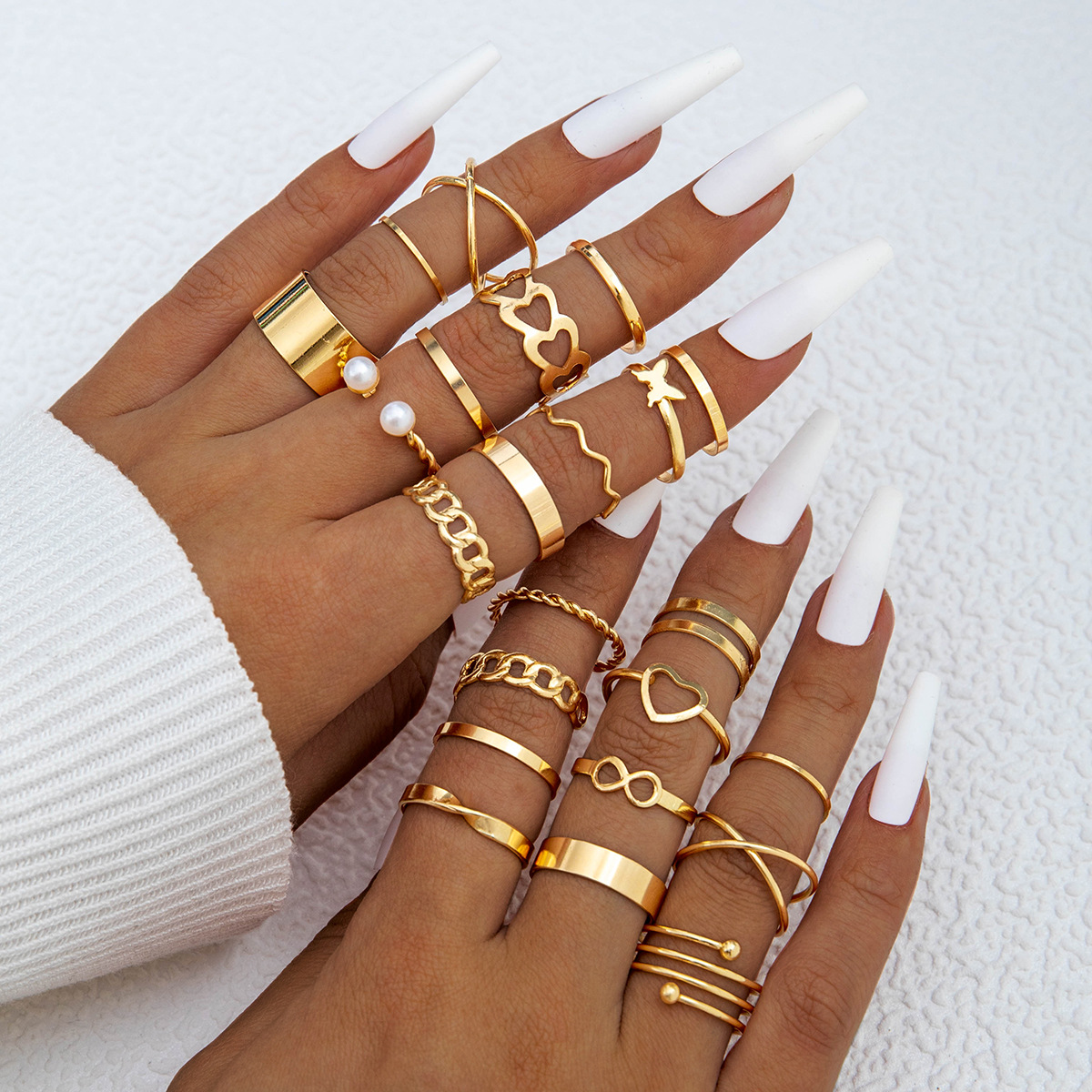 Butterfly Figure 8 Ring Set 14 - đánh giá và giá Minimalist Ring Stackable