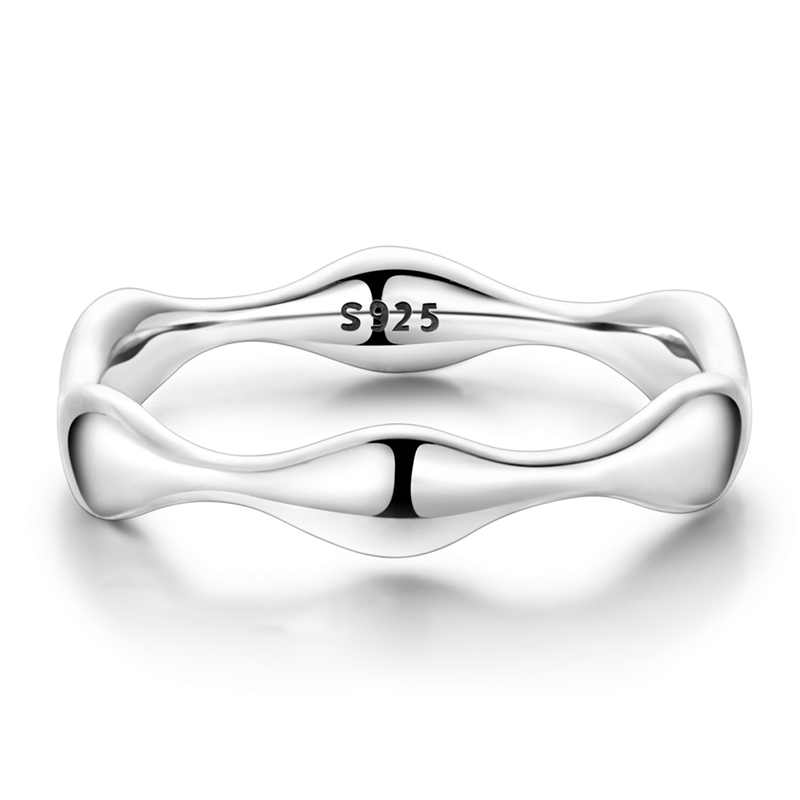 925 Sterling Silver Wavy Irreg - đánh giá và giá Minimalist Ring Stackable