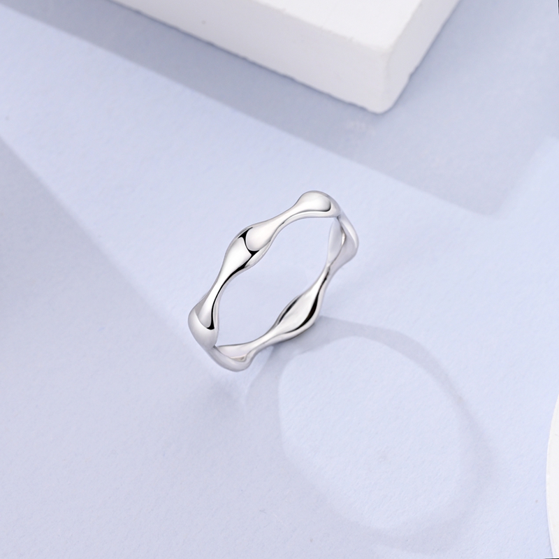 925 Sterling Silver Wavy Irreg - đánh giá và giá Minimalist Ring Stackable