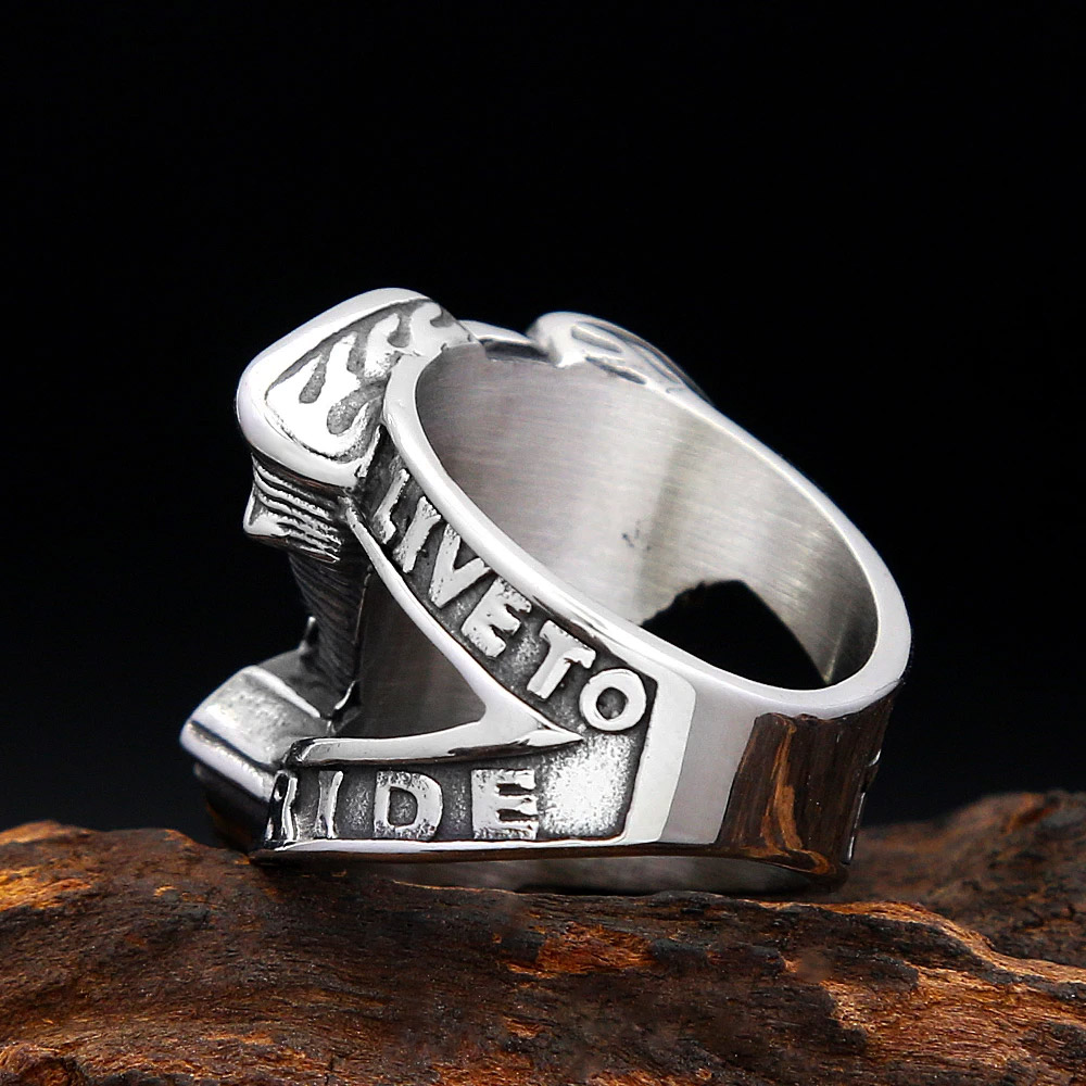 Classic Punk Biker Skull Motor - đánh giá và giá Gothic Skull Ring